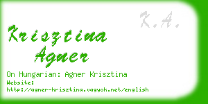krisztina agner business card